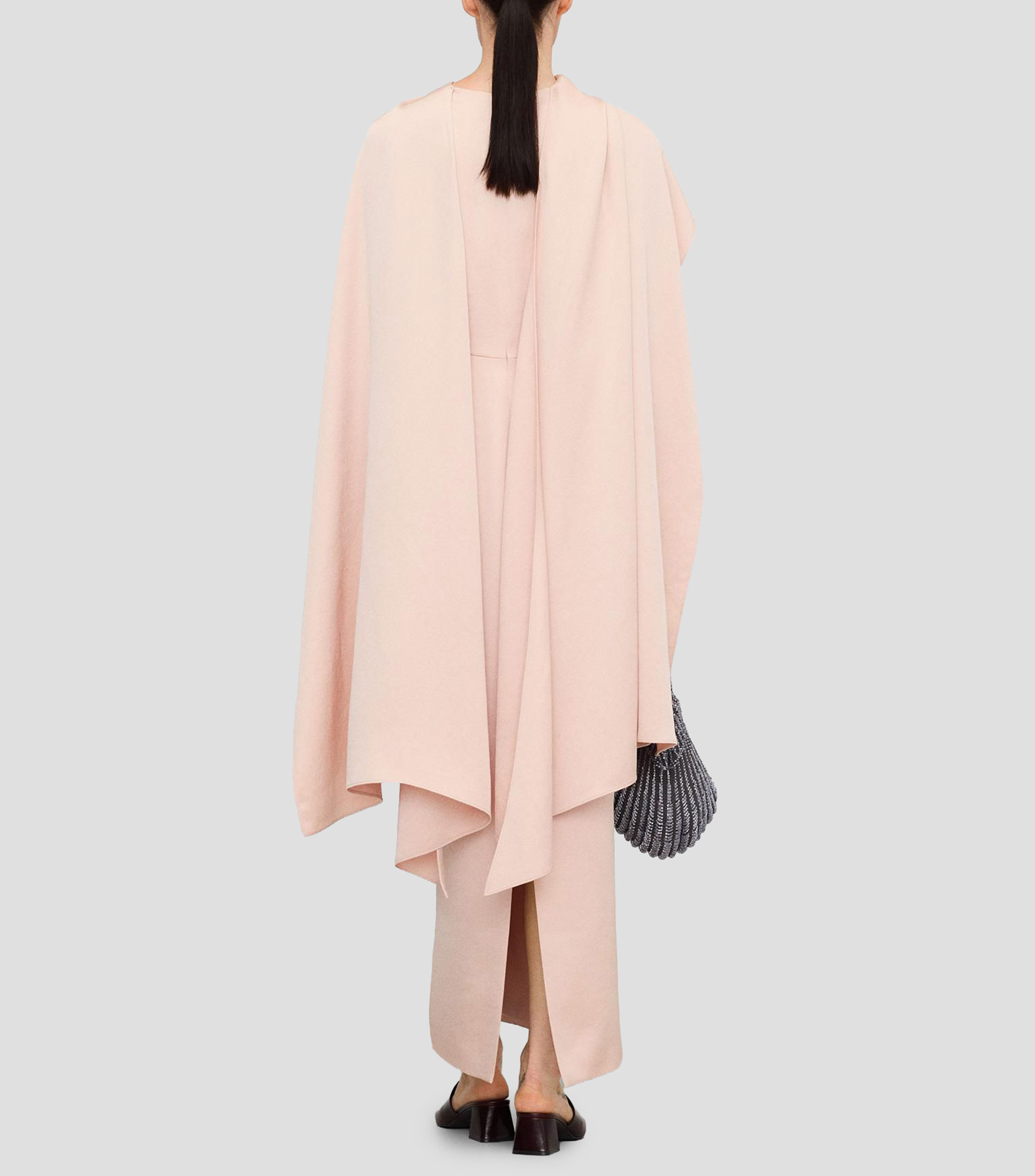 Vestido largo liso satinado Mujer